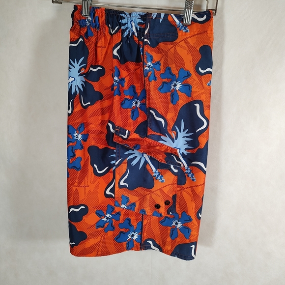 No Boundaries Men's Tropical Board Shorts Swim Trunks Size M 32/34 Orange Blue - Picture 6 of 7
